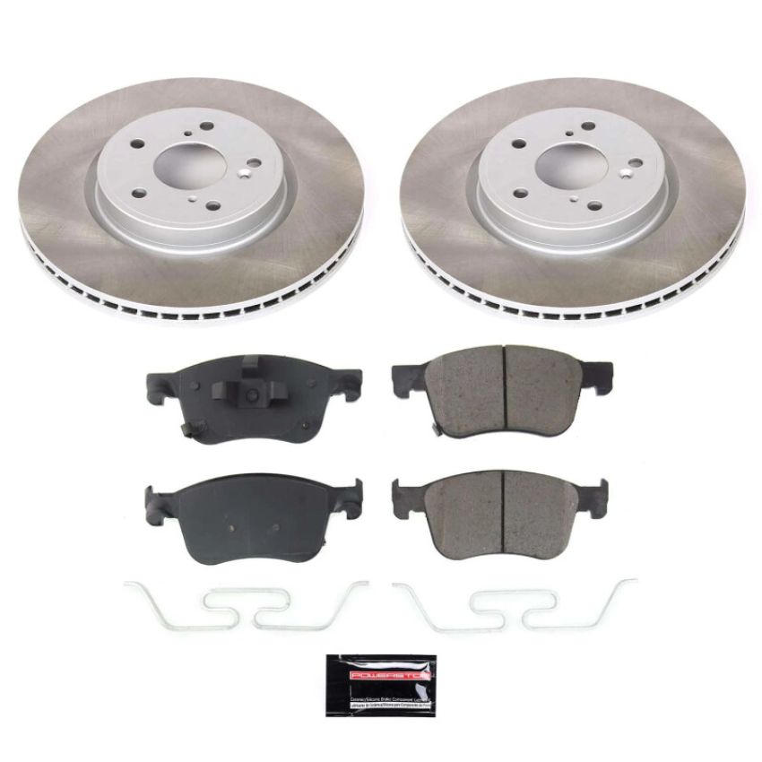 PowerStop SC8165 Semi-Coated Rotor and Low-Dust Ceramic Brake Pad Kit