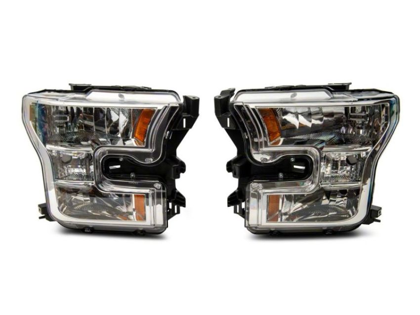 Raxiom T551345 15-17 Ford F-150 Axial OEM Style Rep Headlights- Chrome Housing (Clear Lens)