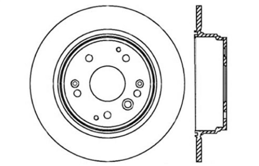 Stoptech 128.40061L 04-08 Acura TL/TL-S Standard/Brembo Drilled Left Rear Rotor