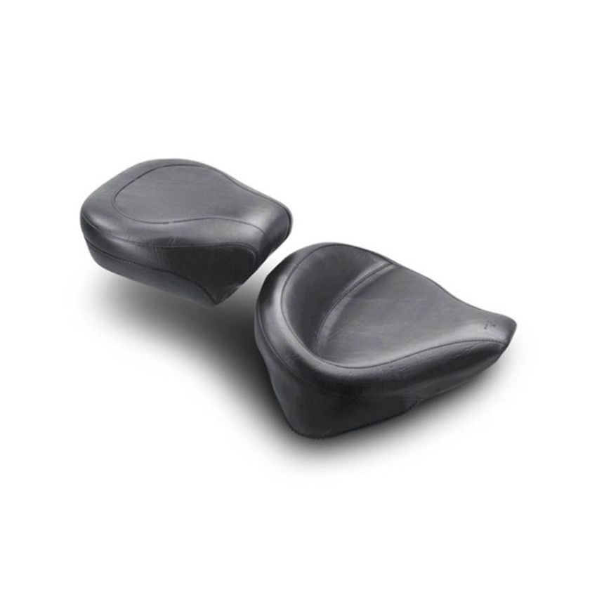 Mustang Motorcycle 76181 Mustang 00-15 Harley Softail Standard Rear Tire Wide Touring Solo Seat - Black