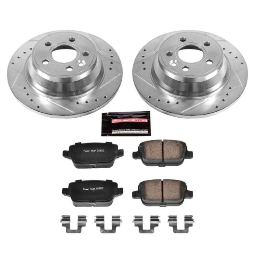PowerStop K5341 Z23 Daily Driver Carbon-Fiber Ceramic Brake Pad and Drilled & Slotted Rotor Kit