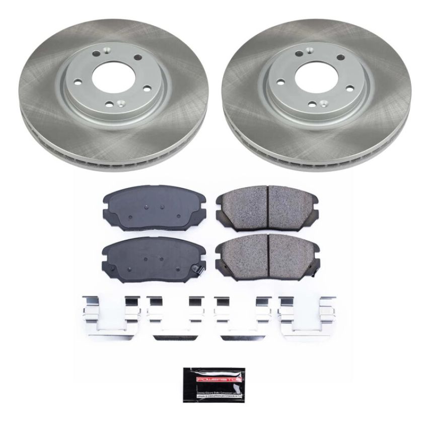 PowerStop SC4646 Semi-Coated Rotor and Low-Dust Ceramic Brake Pad Kit