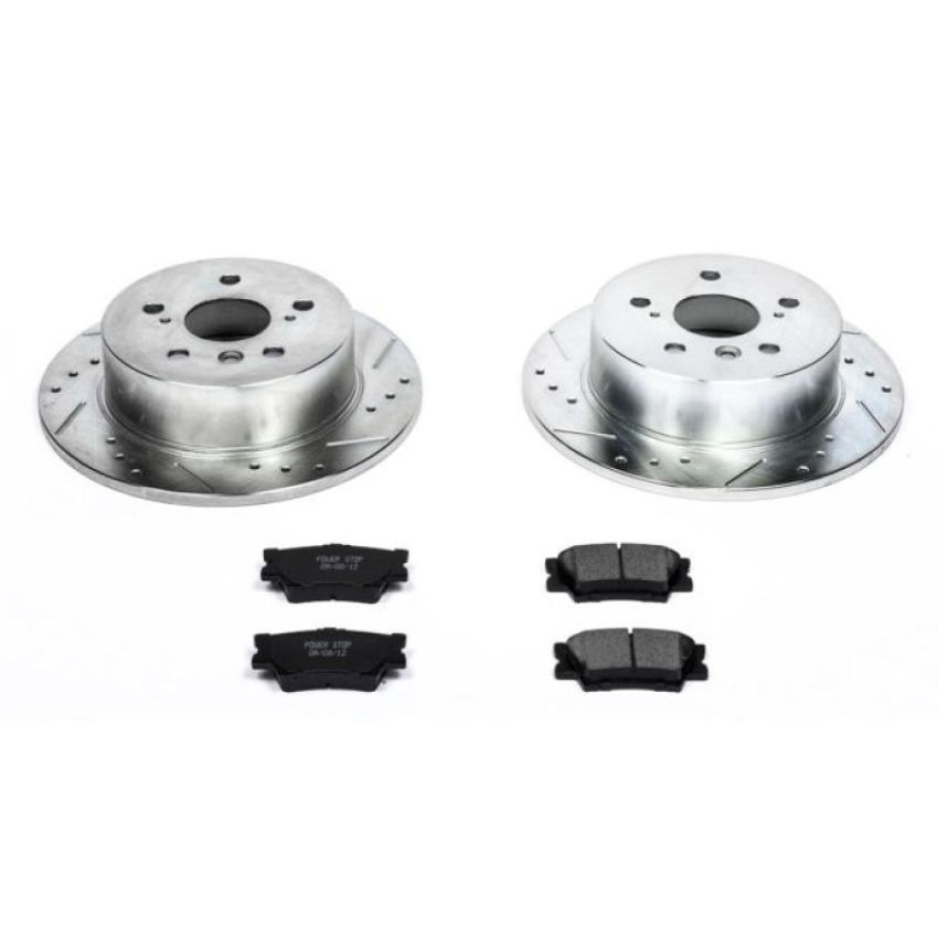 PowerStop K3067 Z23 Daily Driver Carbon-Fiber Ceramic Brake Pad and Drilled & Slotted Rotor Kit