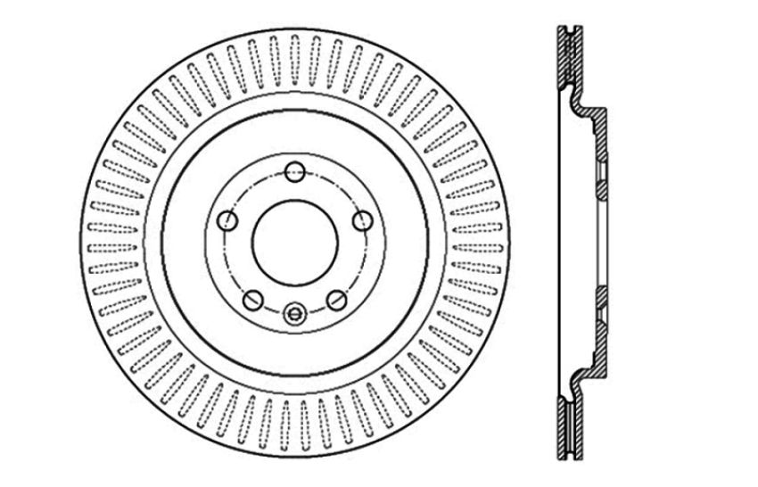 Stoptech 128.65137L Sport Cross Drilled Brake Rotor - Front Right