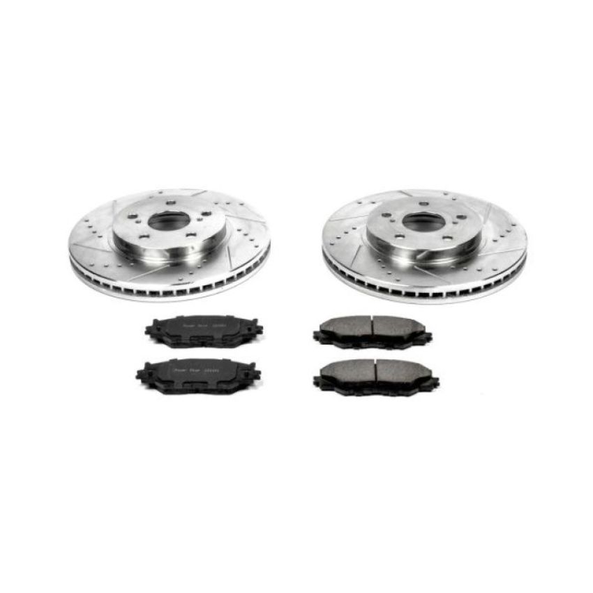 PowerStop K2406 Z23 Daily Driver Carbon-Fiber Ceramic Brake Pad and Drilled & Slotted Rotor Kit