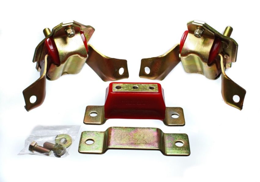 ENERGY SUSPENSION ENE4-1124R 5.0L Mustang Motor Mounts & Trans- Red