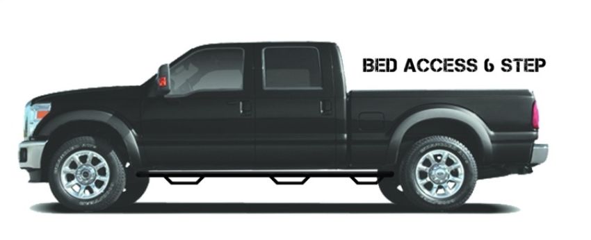 N-Fab F92103CC-6 Nerf Step 87-97 Ford F-250/350 Crew Cab 6.75ft Bed - Gloss Black - Bed Access - 3in