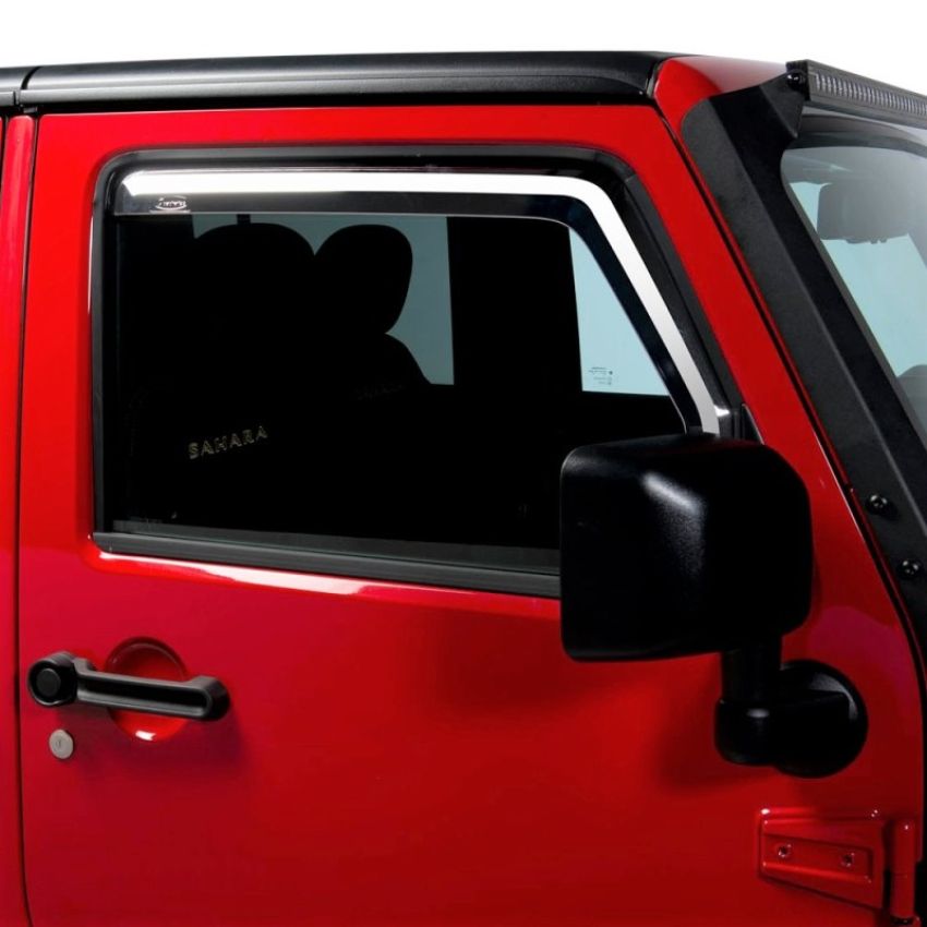 Putco 480228 07-18 Jeep Wrangler JK - Front Only Element Chrome Window Visors