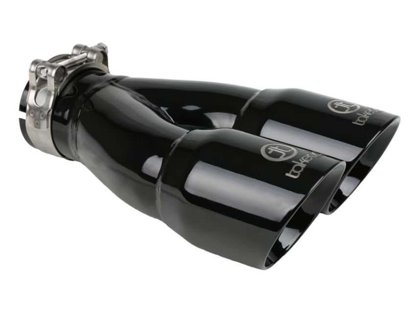 aFe Power 49T25364-B10 Takeda 304 Stainless Steel Clamp-on Exhaust Tip Black