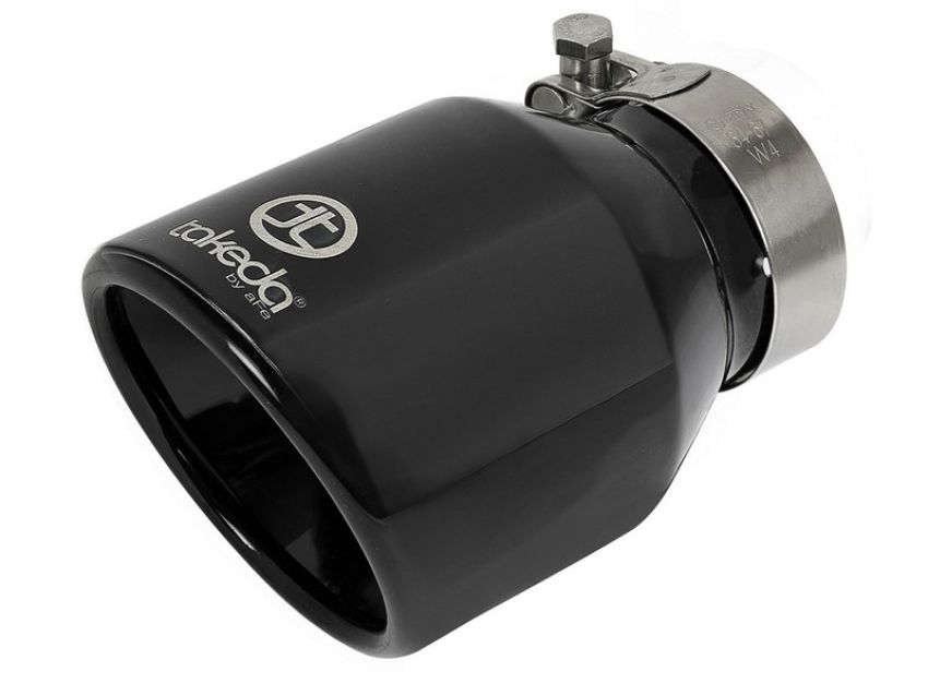 aFe Power 49T25404-B061 Takeda 304 Stainless Steel Clamp-on Exhaust Tip Black