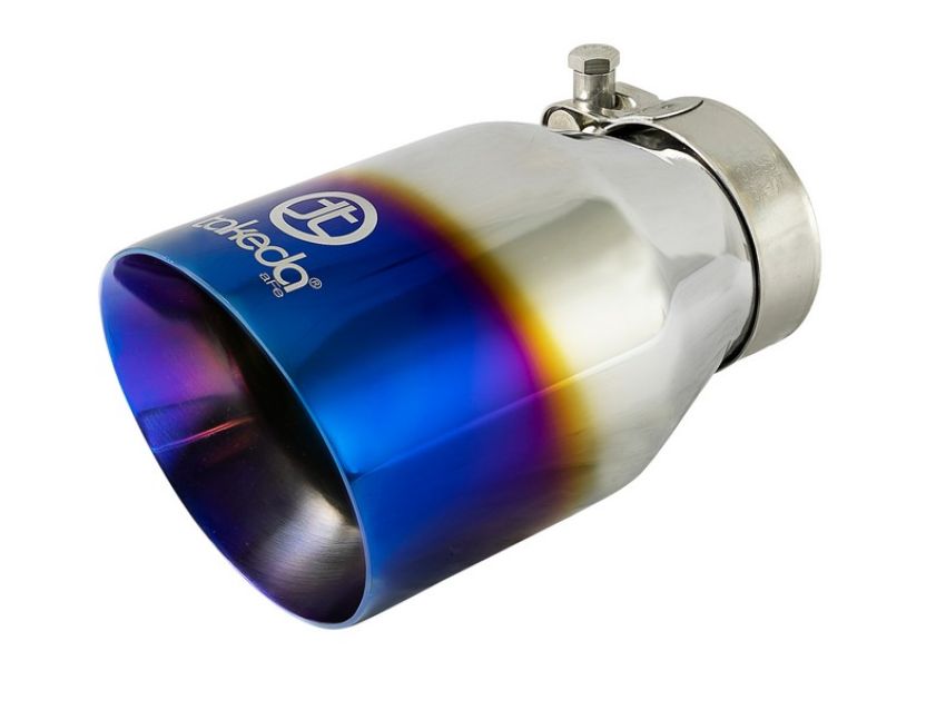 aFe Power 49T25404-L07 Takeda 304 Stainless Steel Clamp-on Exhaust Tip Blue Flame