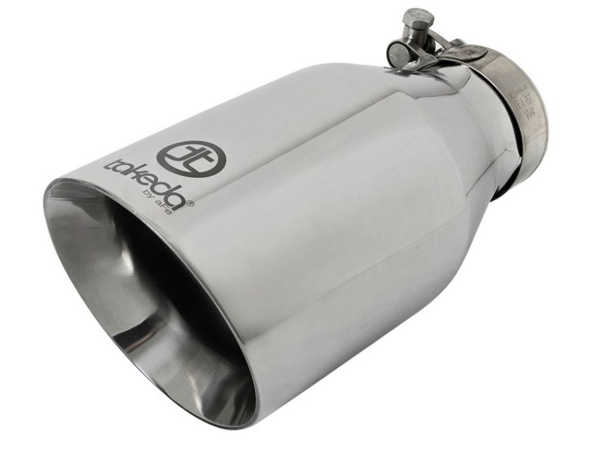 aFe Power 49T25454-P09 Takeda 304 Stainless Steel Clamp-on Exhaust Tip Polished
