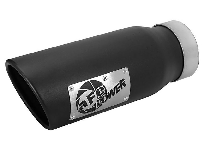 aFe Power 49T35452-B12 MACH Force-Xp 409 Stainless Steel Clamp-on Exhaust Tip Black - Left - Exit