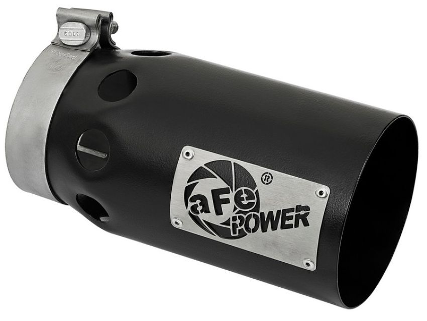 aFe Power 49T40501-B10 Rebel XD Series 409 Stainless Steel Clamp-on Exhaust Tip Black - Right - Exit