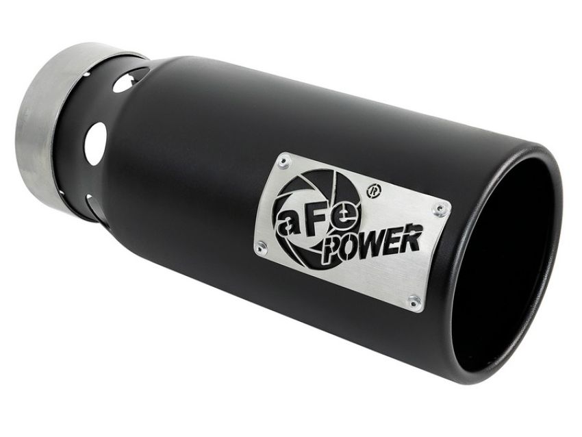 aFe Power 49T40501-B122 SATURN 4S 409 Stainless Steel Clamp-on Exhaust Tip Black - Right - Exit