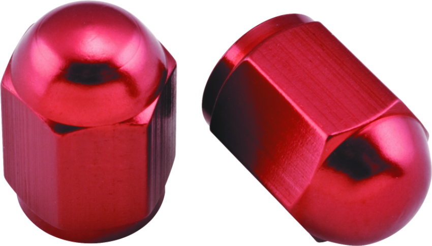 BikeMaster 151689 Valve Caps Aluminum (6 Pair) - Red