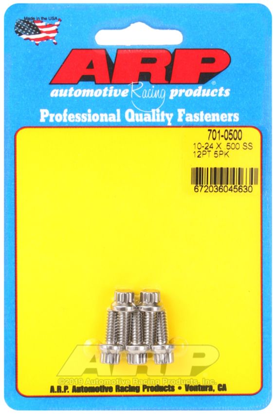 ARP ARP701-0500 10-24 x .500 12pt SS Bolt Kit  5pk