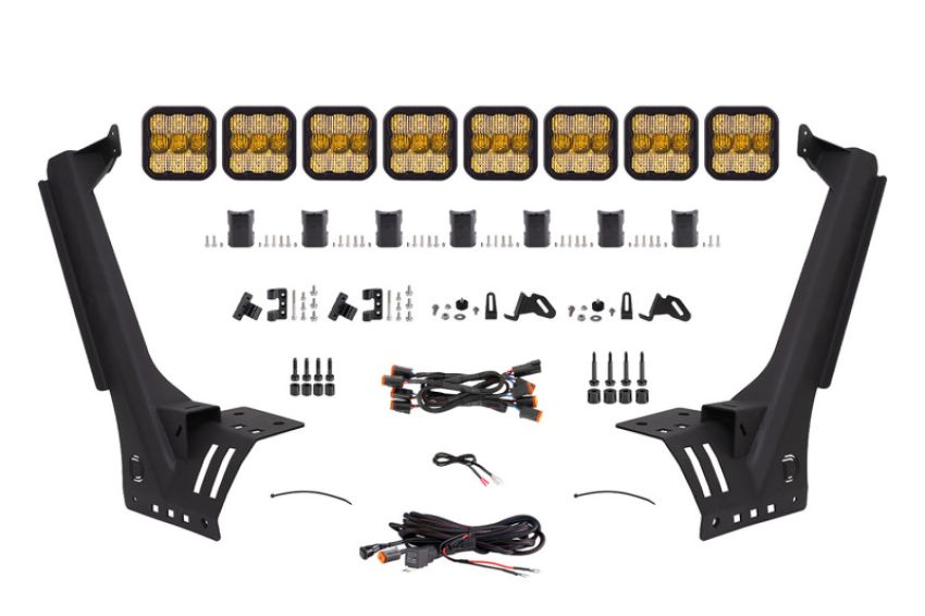 Diode Dynamics DD6822 Jeep JL SS5 Sport CrossLink Windshield - Yellow Combo Lightbar Kit