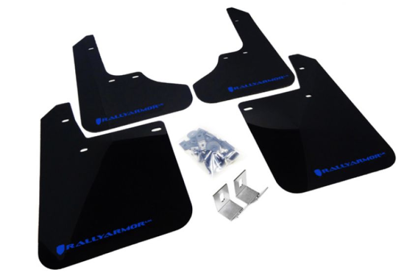 Rally Armor MF2-UR-BLK/BL Black Mud Flap/Blue Logo