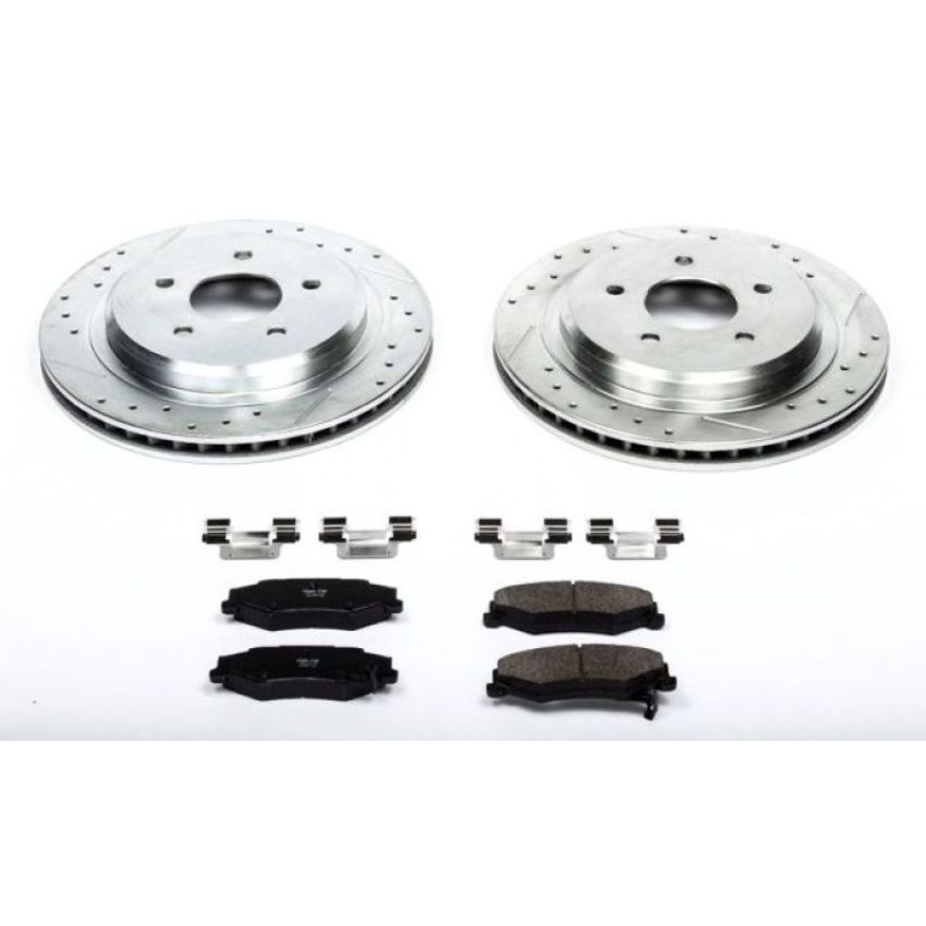 PowerStop K1563 Z23 Daily Driver Carbon-Fiber Ceramic Brake Pad and Drilled & Slotted Rotor Kit