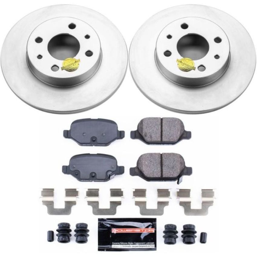 PowerStop CRK6292 Genuine Geomet Coated Rotor and Carbon-Fiber Ceramic Brake Pad Kit