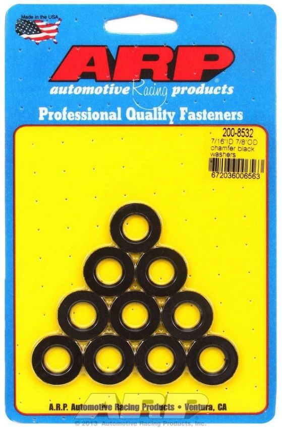 ARP ARP200-8532 Black Washers - 7/16 ID x 7/8 OD (10)