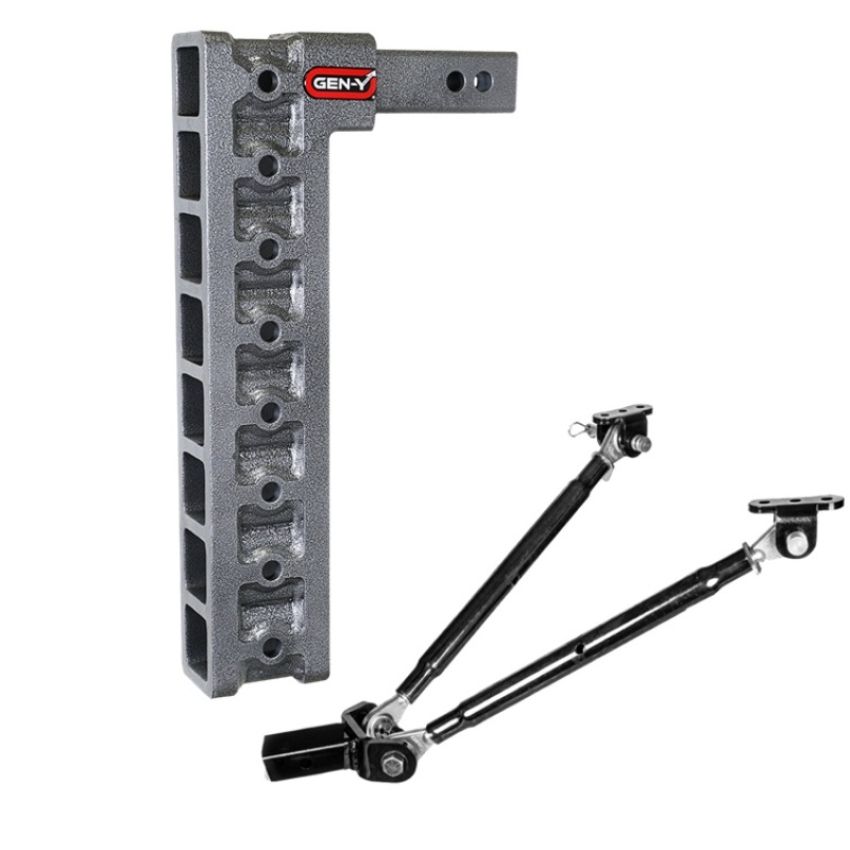 GEN-Y Hitch GH-508 Gen-Y Mega Duty 2in Shank 17.5in Drop 2K TW 16K Hitch w/GH-0100 Stabilizer Kit