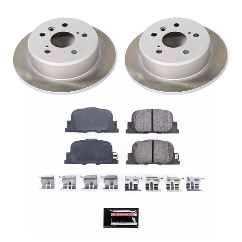 PowerStop SC1084 Semi-Coated Rotor and Low-Dust Ceramic Brake Pad Kit