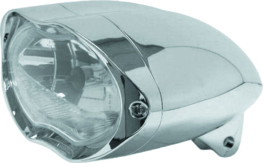 Bikers Choice 482821 Chrome Sunray Headlight Bottom Mount Universal Custom 55/60W H4