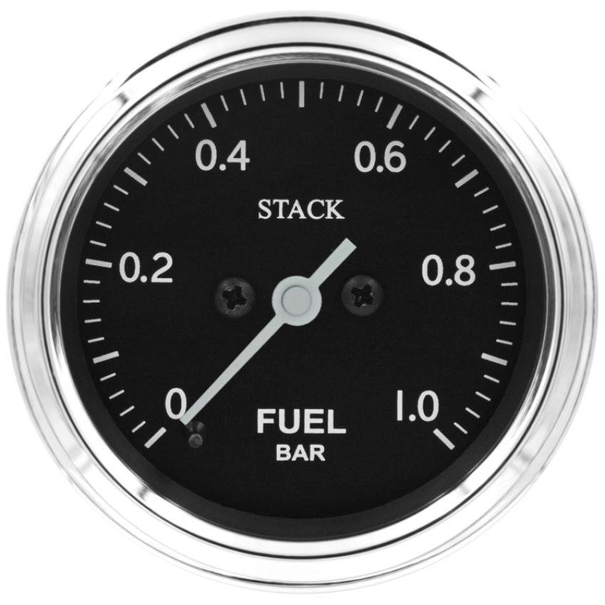 AutoMeter ST3303C Stack 52mm 0-1 Bar M10 Male Pro Stepper Motor Fuel Pressure Gauge - Classic