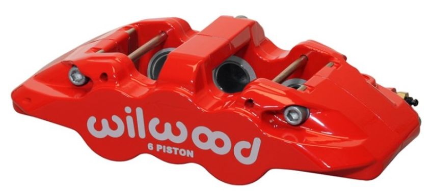 Wilwood 120-13293-RD Caliper-Aero6-R/H - Red 1.75/1.38/1.38in Pistons 1.25in Disc