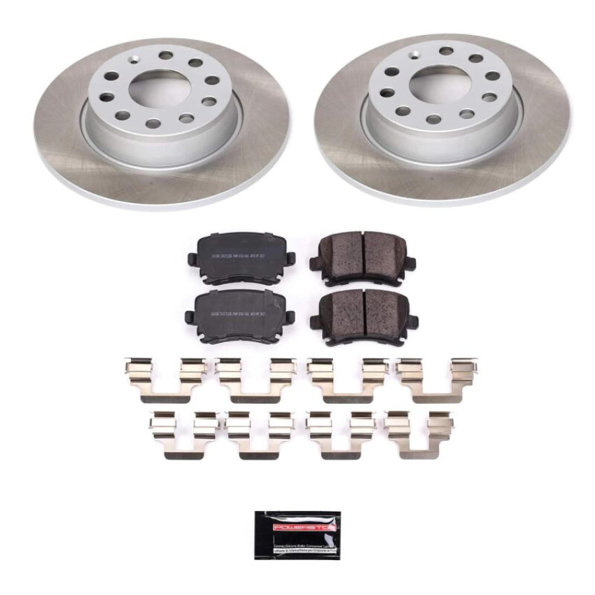 PowerStop SC5666 Semi-Coated Rotor and Low-Dust Ceramic Brake Pad Kit