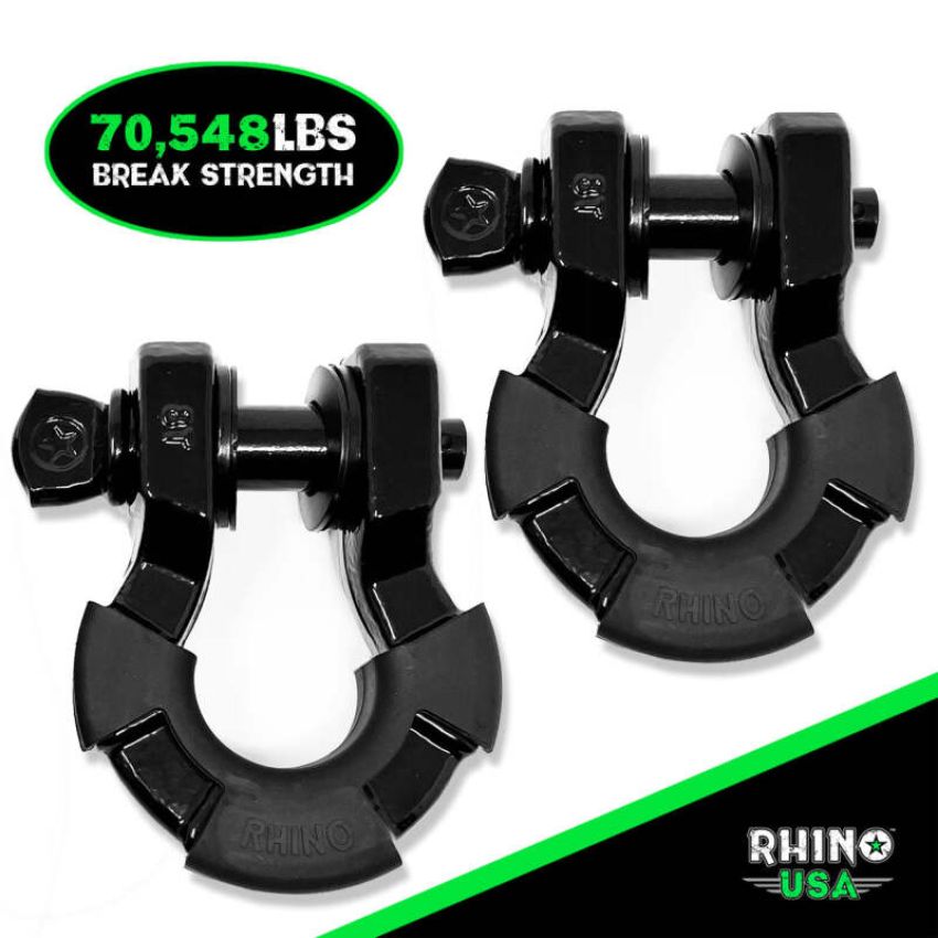 Rhino USA SUPERSHACK-BLK 8T Super Shackle 2-Pack (Black)