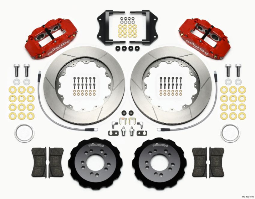 Wilwood 140-13019-R Narrow Superlite 6R Front Hat Kit 14.00in Red 2013-Up Ford Focus ST w/ Lines