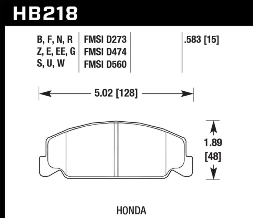 Hawk Performance HB218Z.583 Performance Ceramic Disc Brake Pad