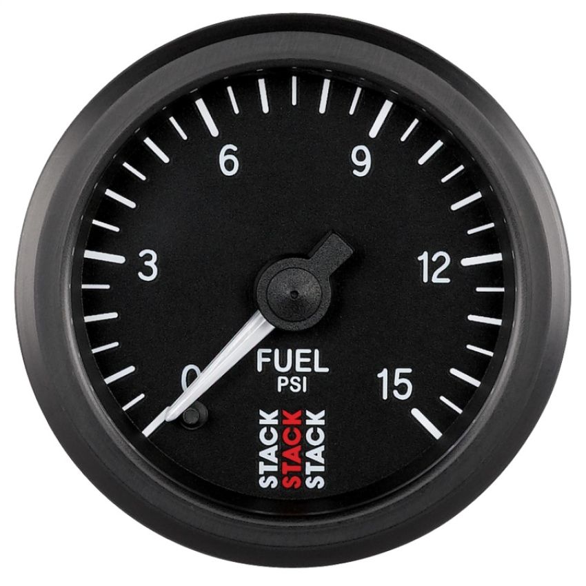 AutoMeter ST3304 Stack 52mm 0-15 PSI 1/8in NPTF Male Pro Stepper Motor Fuel Pressure Gauge - Black