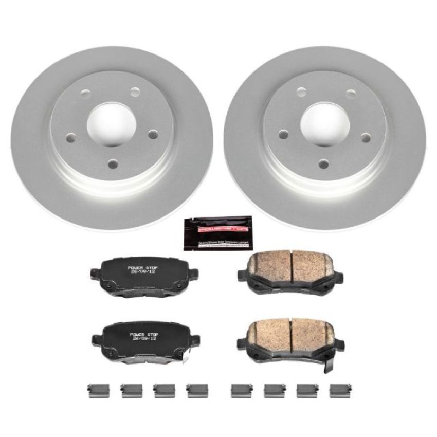 PowerStop CRK4569 Genuine Geomet Coated Rotor and Low-Dust Ceramic Brake Pad Kit