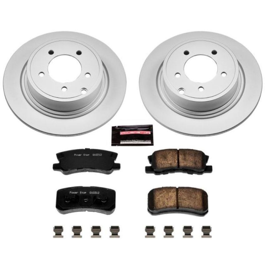 PowerStop CRK1630 Genuine Geomet Coated Rotor and Low-Dust Ceramic Brake Pad Kit
