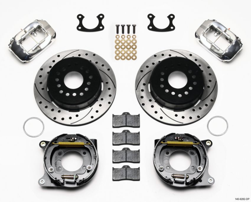 Wilwood 140-9282-DP Forged Dynalite P/S Park Brake Kit Drill-Polish Small Ford 2.50in Offset