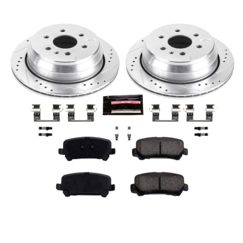 PowerStop K7127 Z23 Daily Driver Carbon-Fiber Ceramic Brake Pad and Drilled & Slotted Rotor Kit