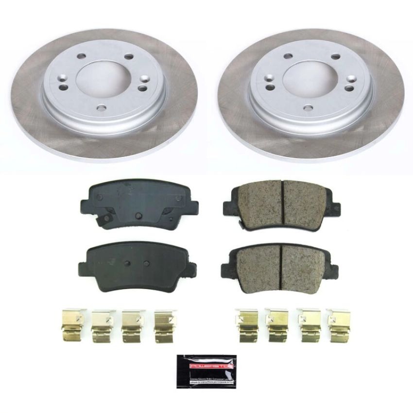 PowerStop SC8769 Semi-Coated Rotor and Low-Dust Ceramic Brake Pad Kit
