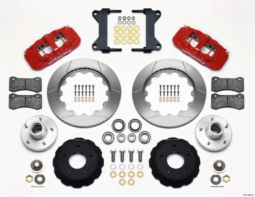 Wilwood 140-13692-R AERO6 Front Hub Kit 14.00-Red Chevy C-10 60-87 CPP Drop Spindle