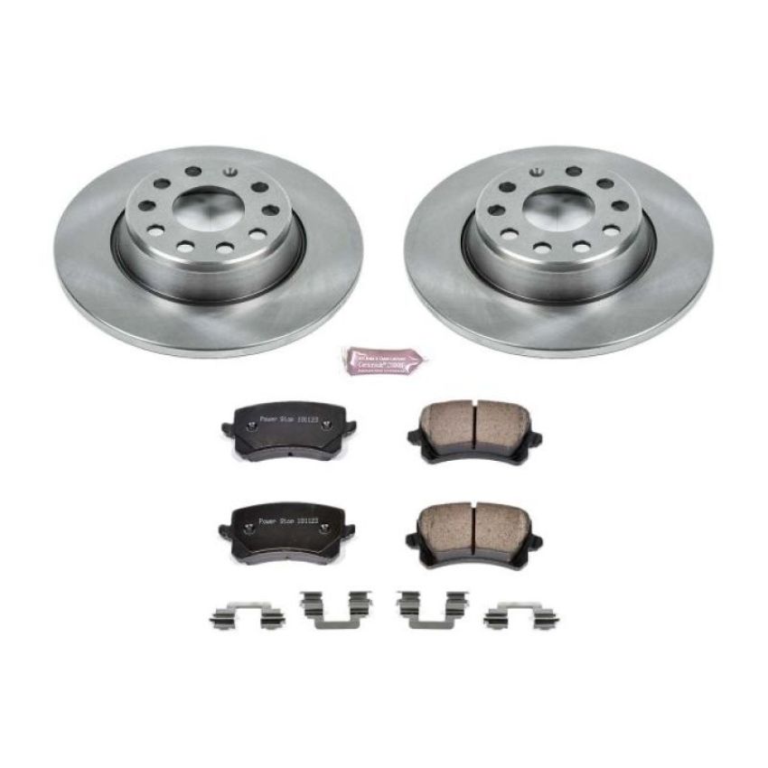 PowerStop KOE7811 OE Stock Replacement Low-Dust Ceramic Brake Pad and Rotor Kit