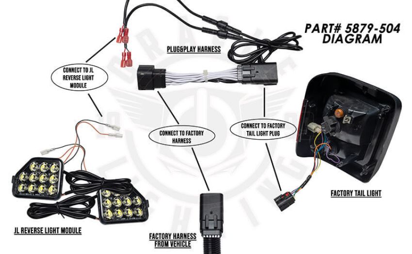 Oracle Lighting 5879-504 Plug & Play Wiring Adapter for Jeep Wrangler JL Reverse Lights