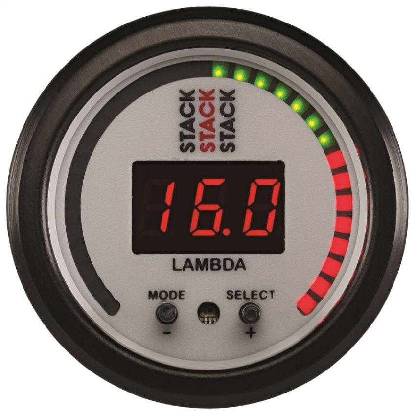 AutoMeter ST3404 Stack 52mm Pro-Control Wideband Air/Fuel Ratio (Lambda) Gauge - White