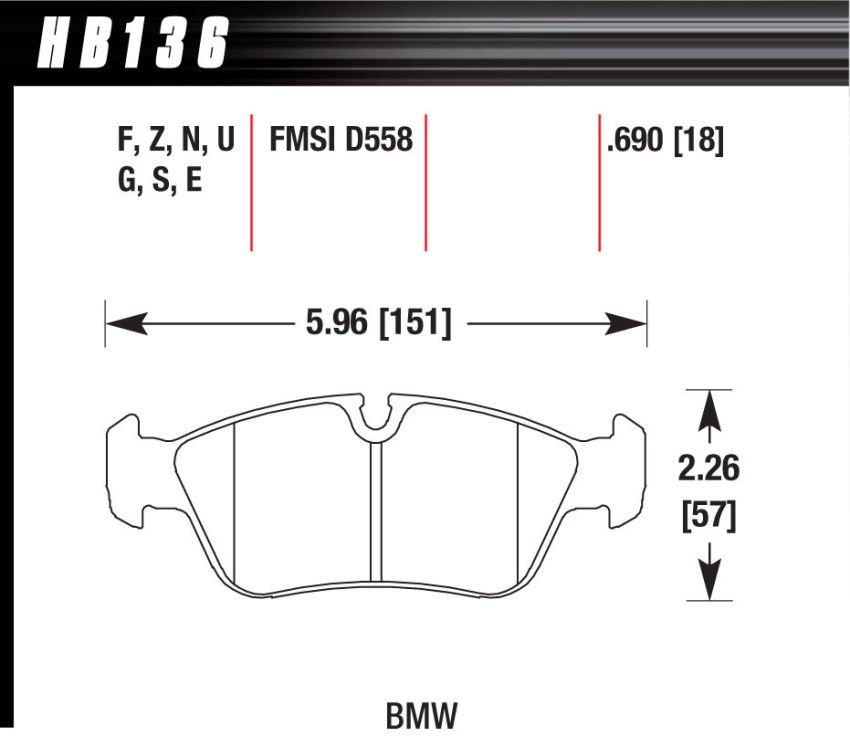 Hawk Performance HB136G.690 DTC-60 Disc Brake Pad