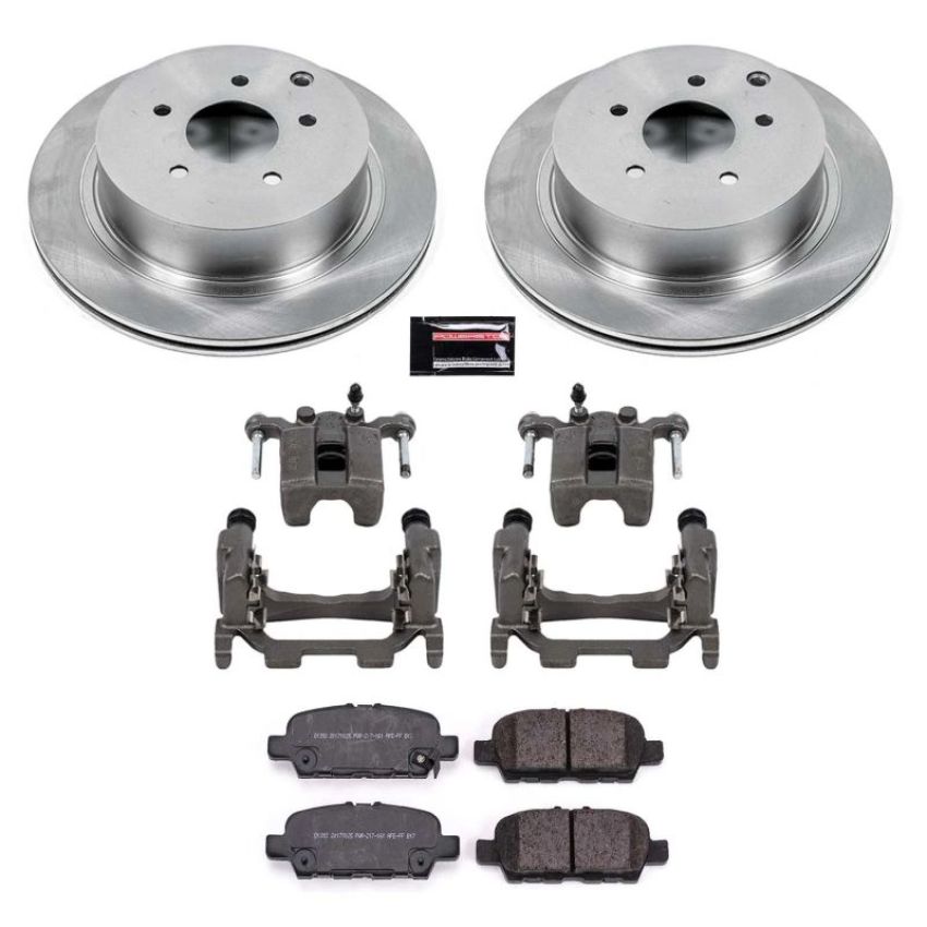 PowerStop KCOE8021 OE Stock Replacement Low-Dust Ceramic Brake Pad, Rotor and Caliper Kit