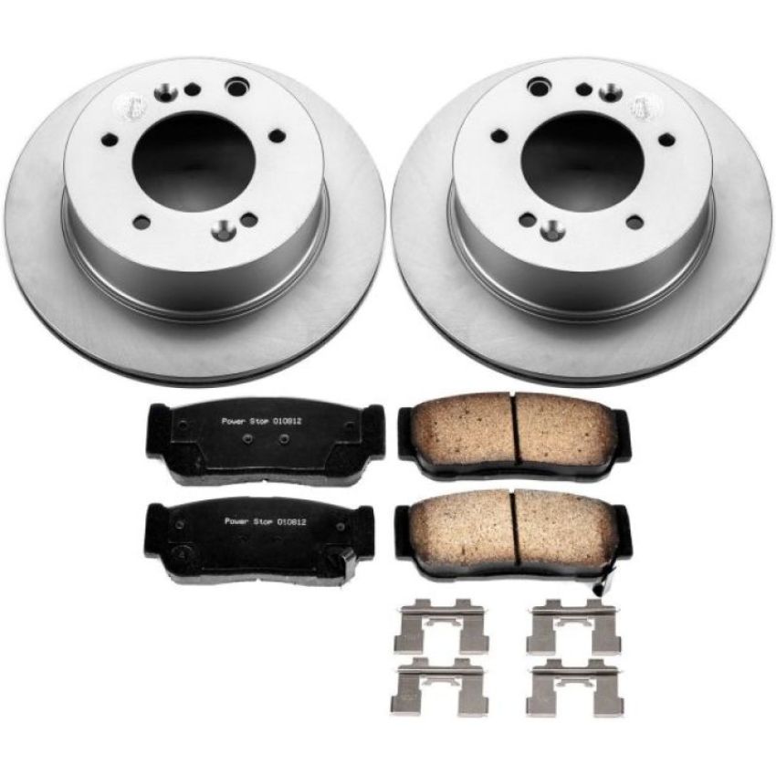 PowerStop CRK5901 Genuine Geomet Coated Rotor and Low-Dust Ceramic Brake Pad Kit