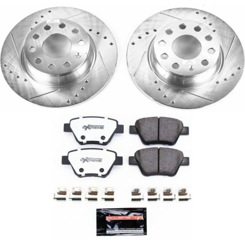 PowerStop K5667-26 Z26 Street Performance Ceramic Brake Pad and Drilled & Slotted Rotor Kit