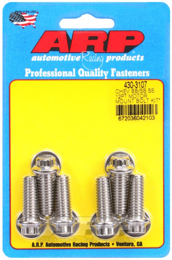 ARP ARP430-3107 Motor Mount Bolt Kit 12pt. Chevy